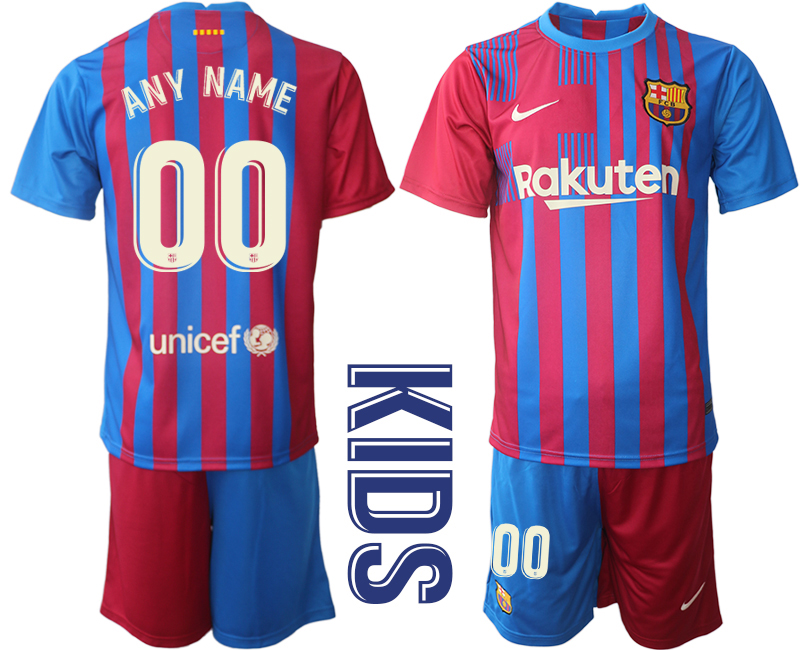 Youth 2021-2022 Club Barcelona home red customized Nike Soccer Jerseys->customized soccer jersey->Custom Jersey